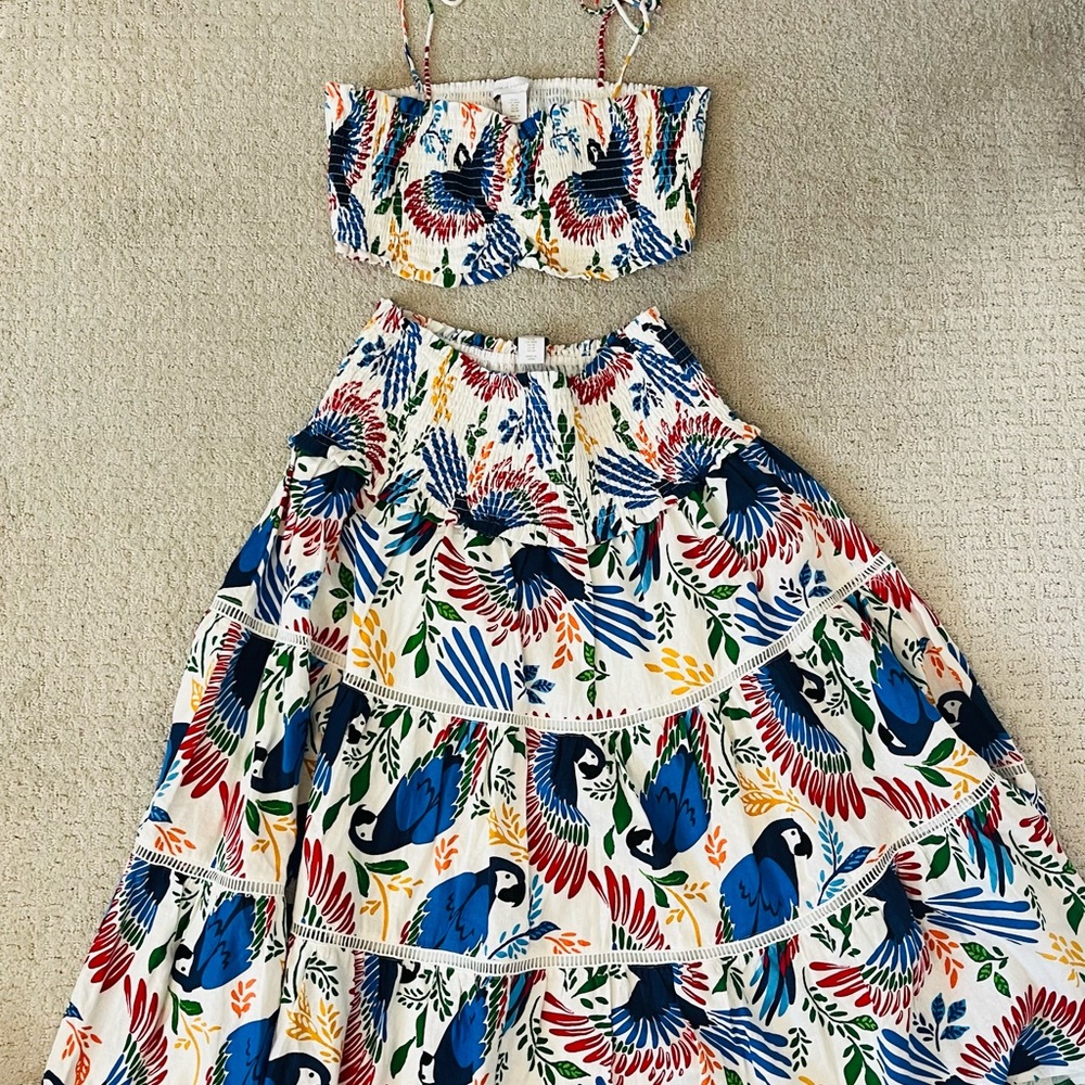 House of Harlow 1960 Multicolor Smocked Top and Skirt